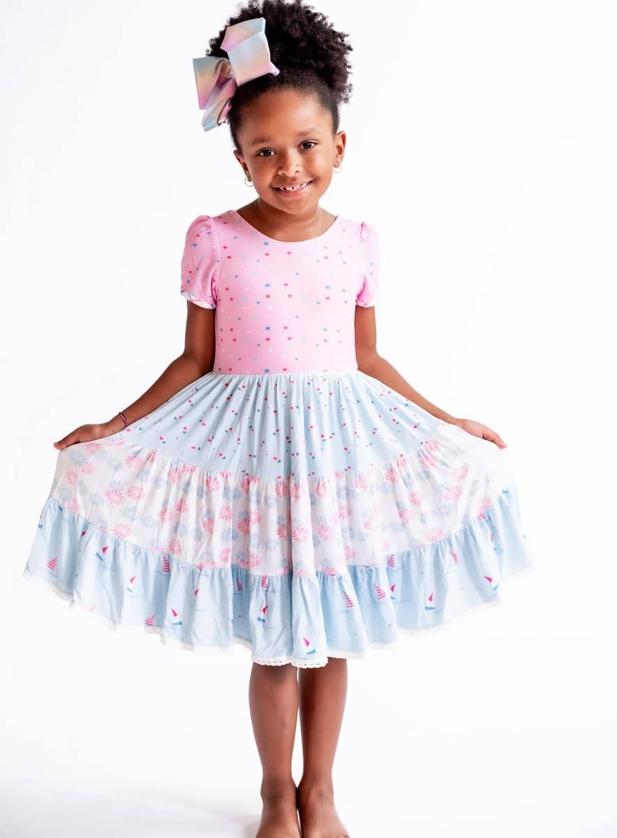 Charlie's Project Kids - Summer Sails Dixie Girls Twirl Dress