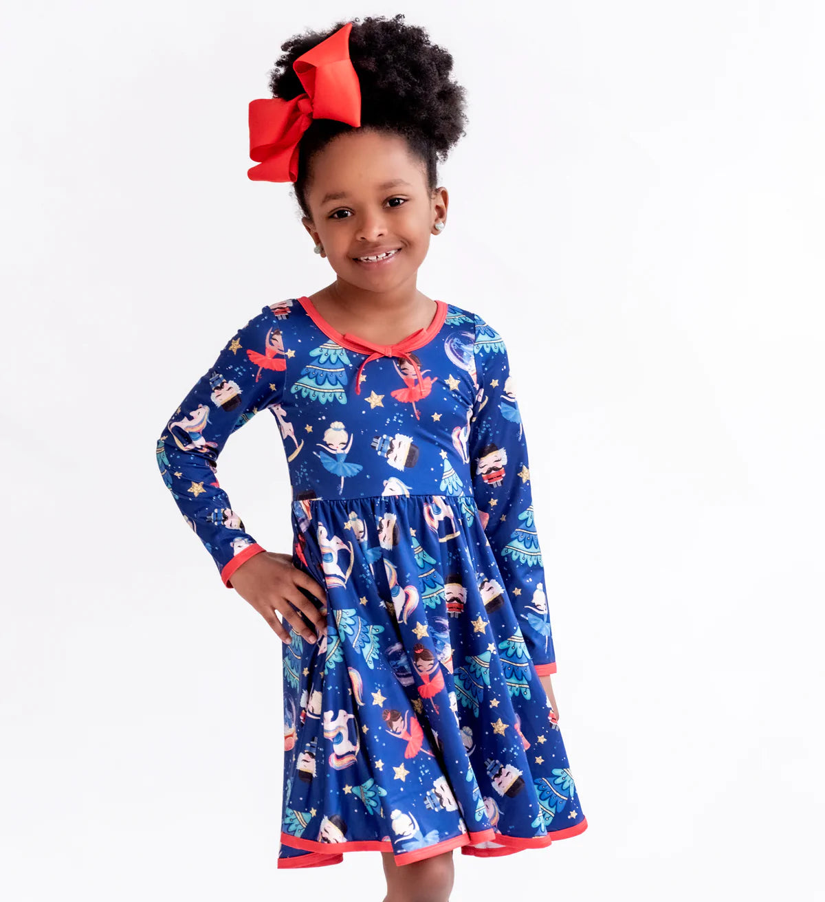 Charlie’s Project - Dancing Nutcracker Dreams - Ava - Girls Long Sleeve Twirl Hugs Dress