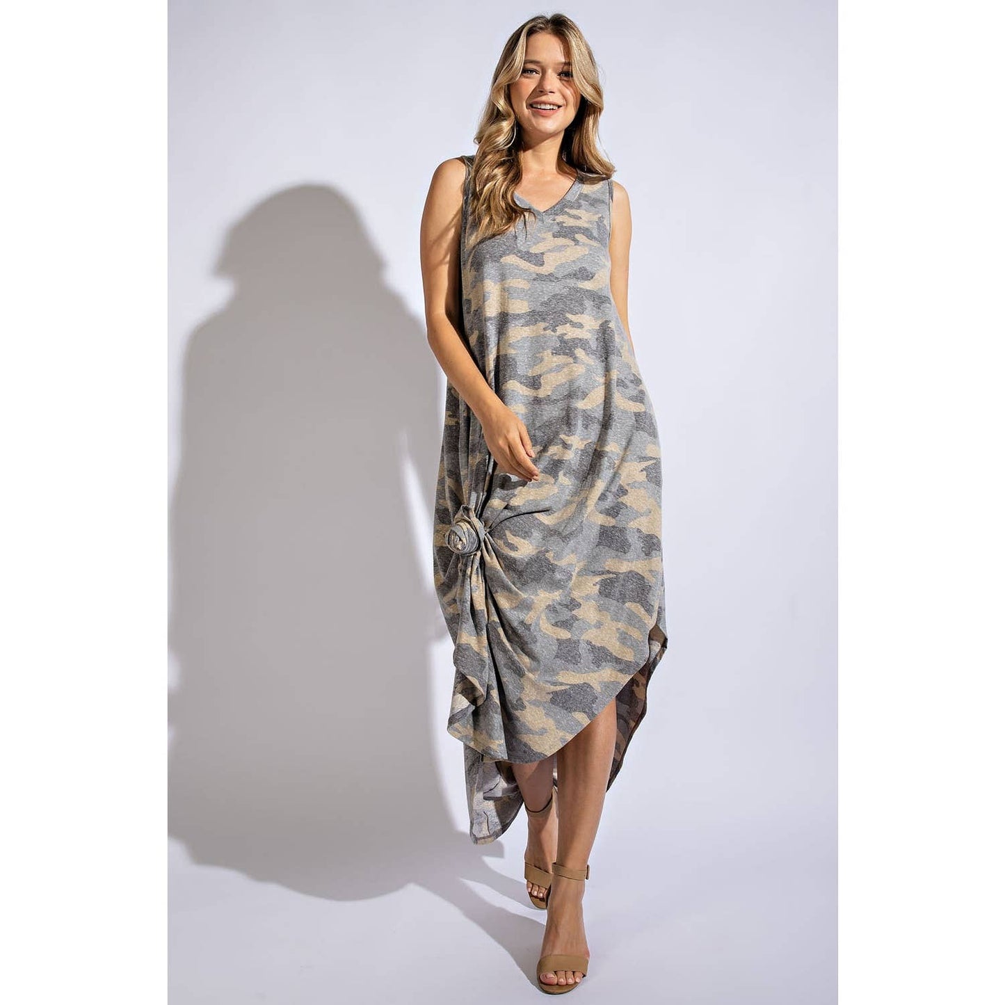 Rae Mode - Camo Print Sleeveless Maxi Dress