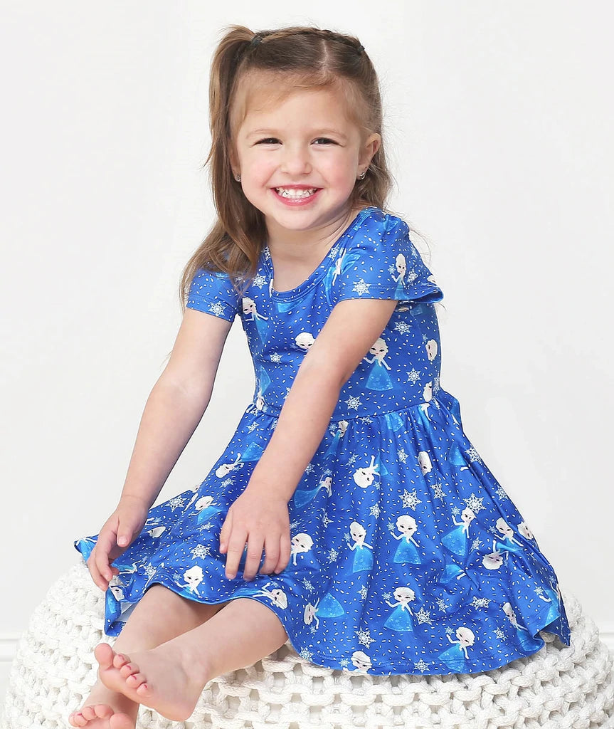 Charlie’s Project Frozen Princess Hugs Twirl Dress with Pockets