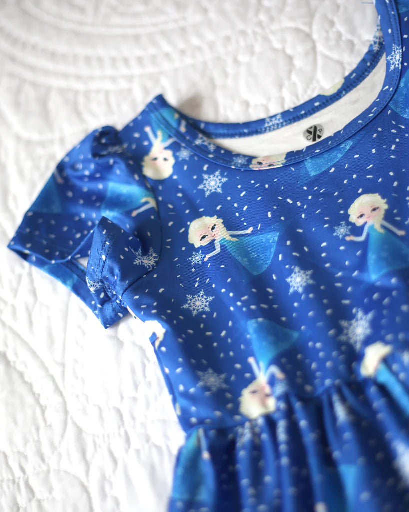 Charlie’s Project Frozen Princess Hugs Twirl Dress with Pockets