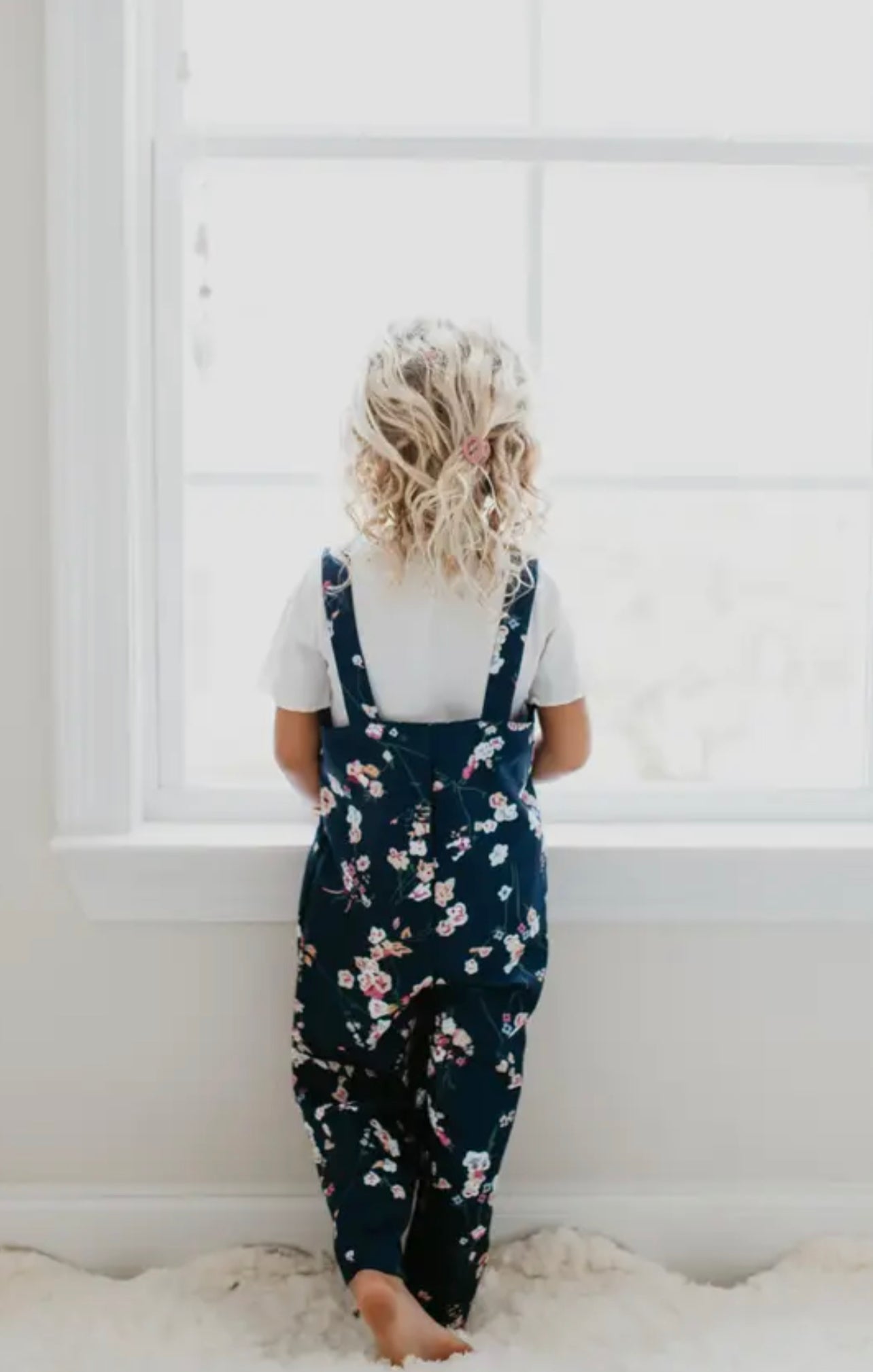 Navy Floral Jumpsuit Set