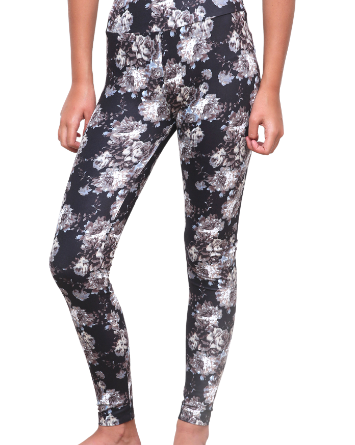 Charlie’s Project - Willow Roses - Adult Casual Cloud Soft Yoga Band Clara Leggings