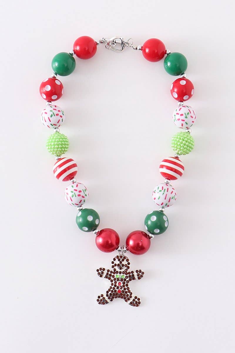 Gingerbread bubble chunky necklace