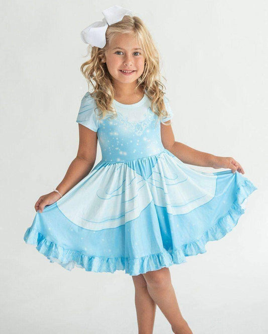 Charlie's Project Kids - Cinderella Princess - Girls Hugs Twirl Dress with Pockets