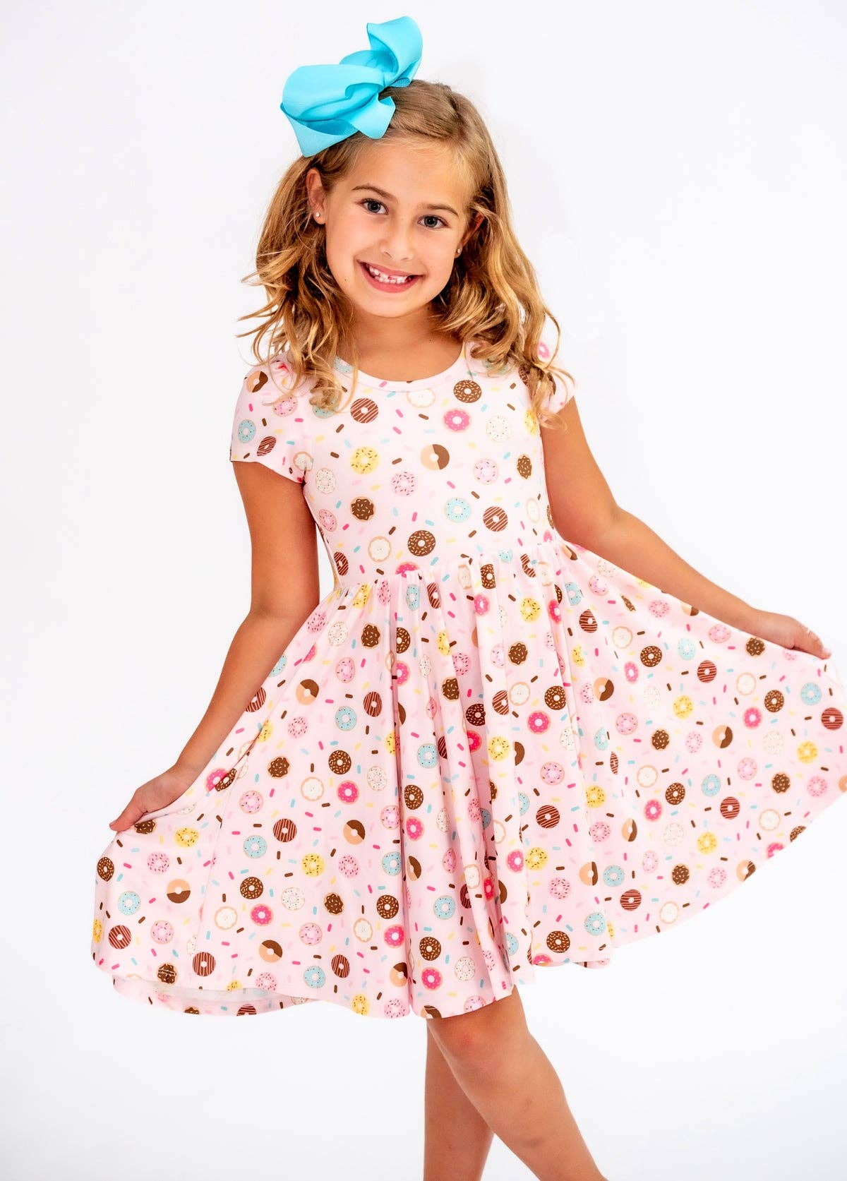 Charlie's Project Kids - Donut Sprinkles Girls Short Sleeve Hugs Twirl Dress