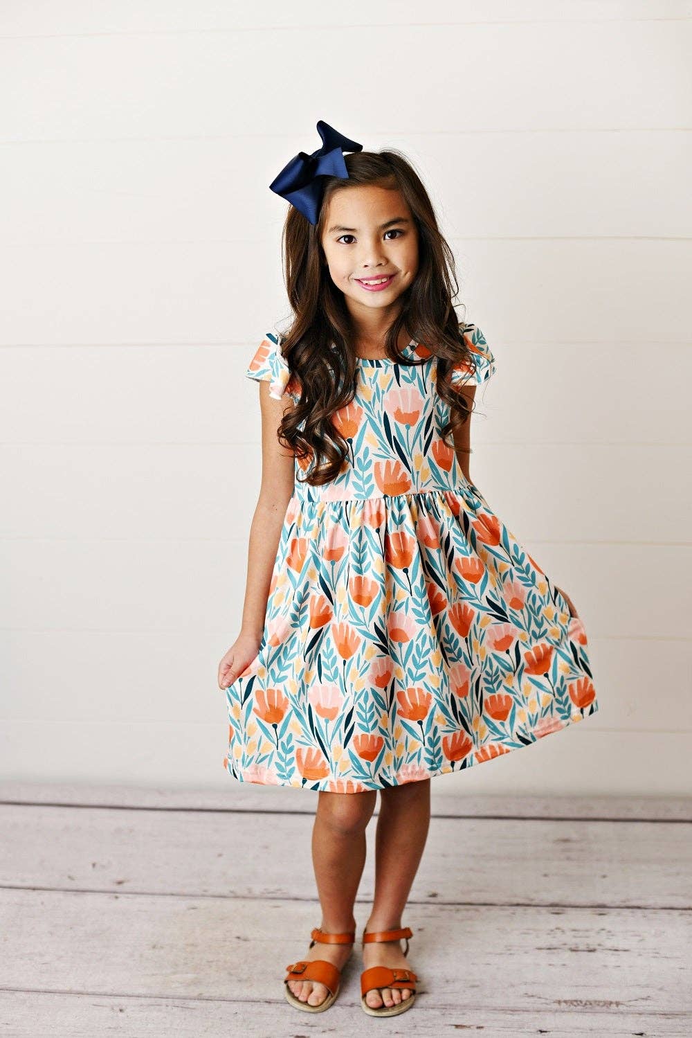 Adorable Sweetness - Coral Flower Flutter Dress