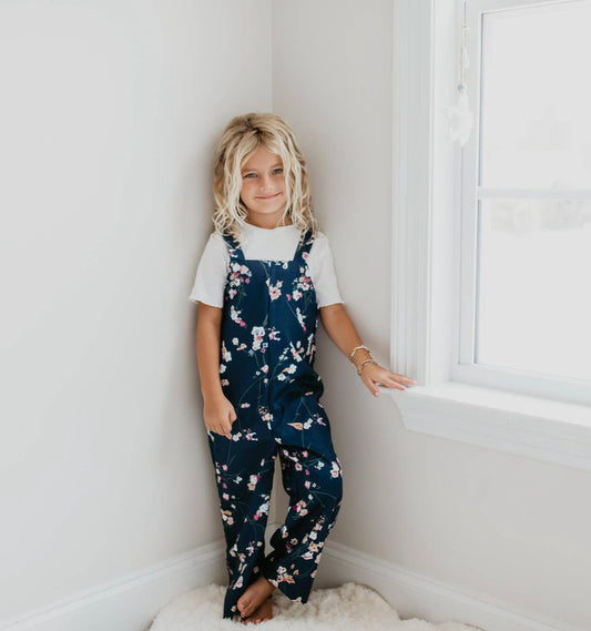 Navy Floral Jumpsuit Set