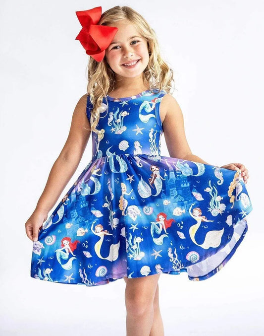 Charlie’s Project Mermaid Princess Hugs Twirl Dress with Pockets